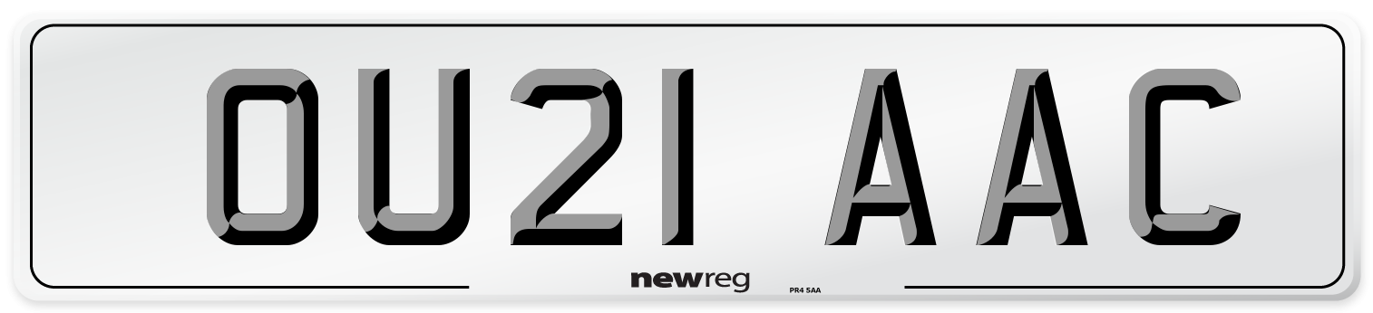 OU21 AAC Number Plate from New Reg